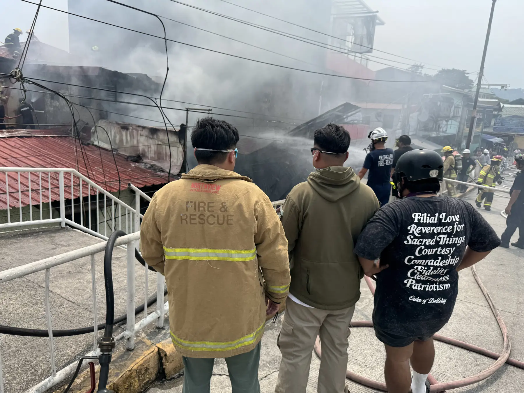 Frank Ong participating in an emergency fire response